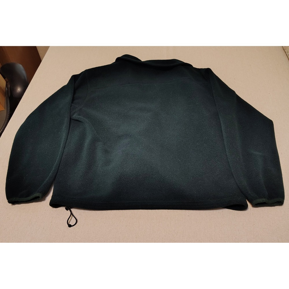 LL Bean Fleece Jacket Full Zip Dark Green Men's Casual Outdoor Warm Layer XXL HH - Picture 6 of 8